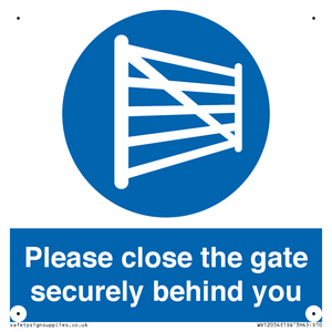 Please close the gate securely behind you